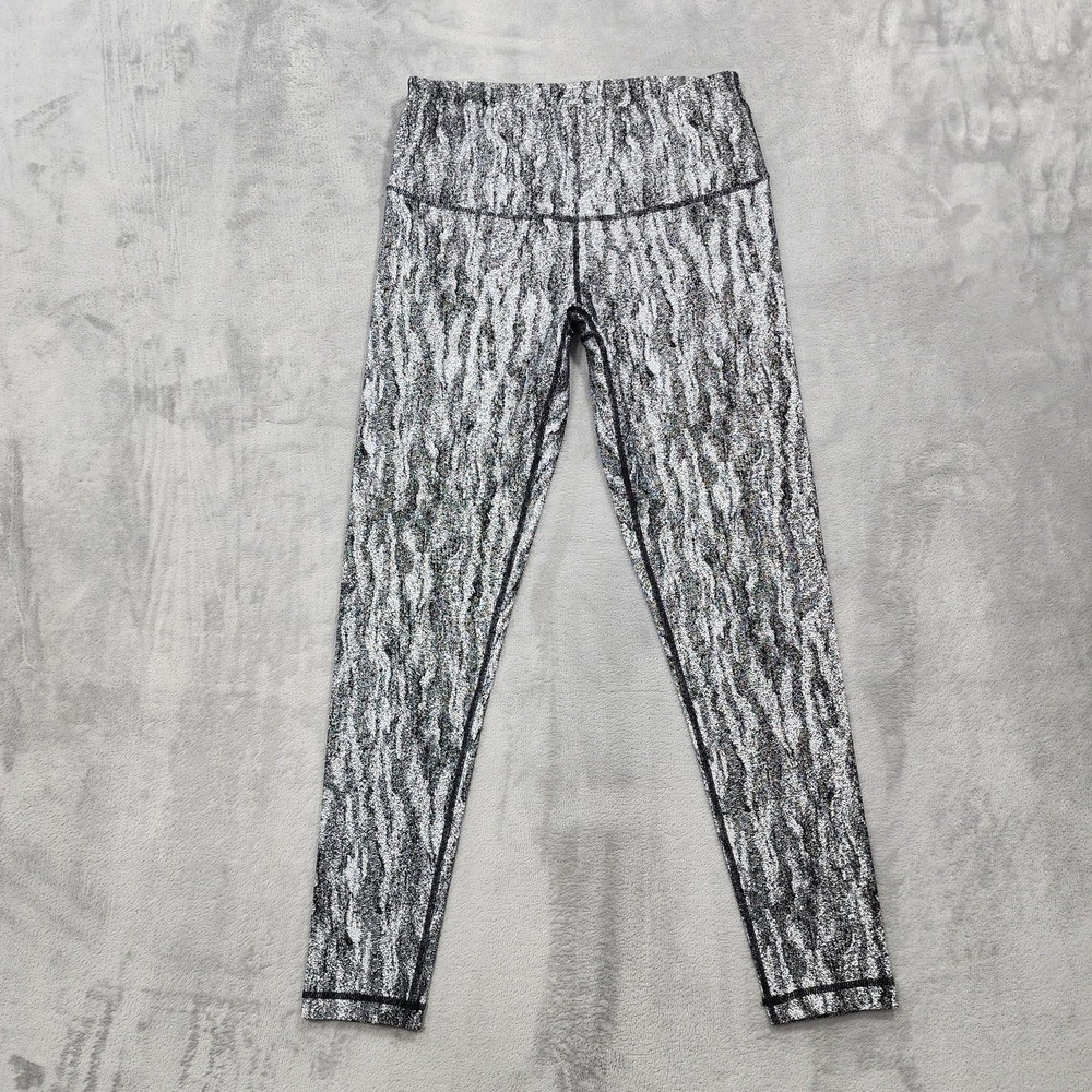 Kirkland Signature Leggings Womens M Gray Animal Print‎ Ankle Knit Yoga Gym